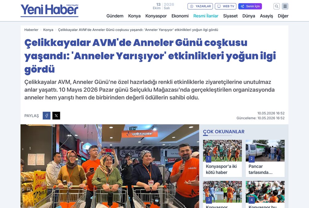 Çelikkayalar AVM'de Anneler Günü Coşkusu Yaşandı