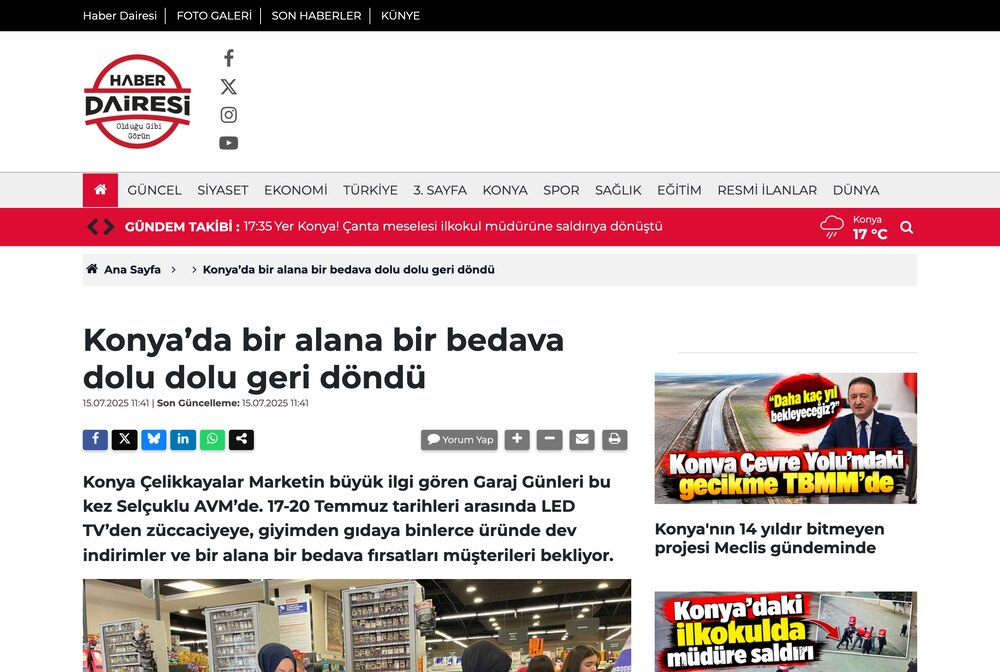 Bir Alana Bir Bedava Dolu Dolu Geri Döndü