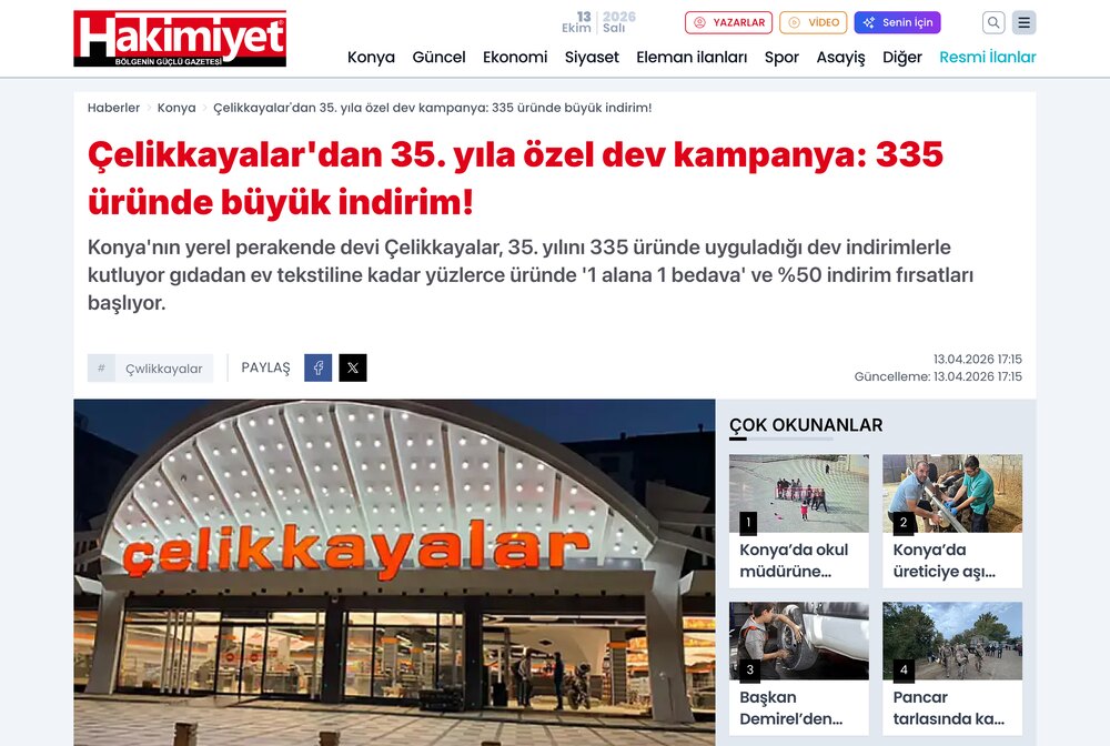 Çelikkayalar'dan 35 Yıla Özel Dev Kampanya