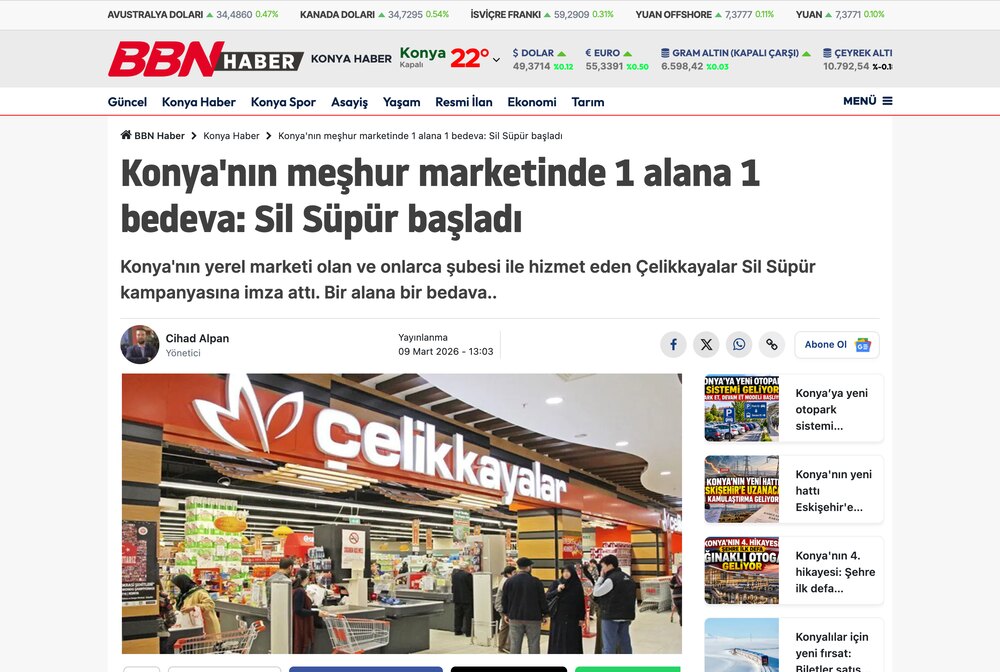 Konya'nın Meşhur Marketinde 1 Alana 1 Bedava: Sil Süpür Başladı