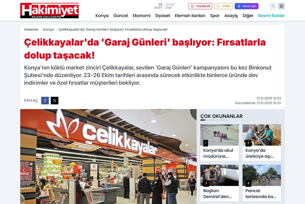 Çelikkayalar'da Garaj Günleri Başlıyor: Fırsatlarla Dolup Taşacak