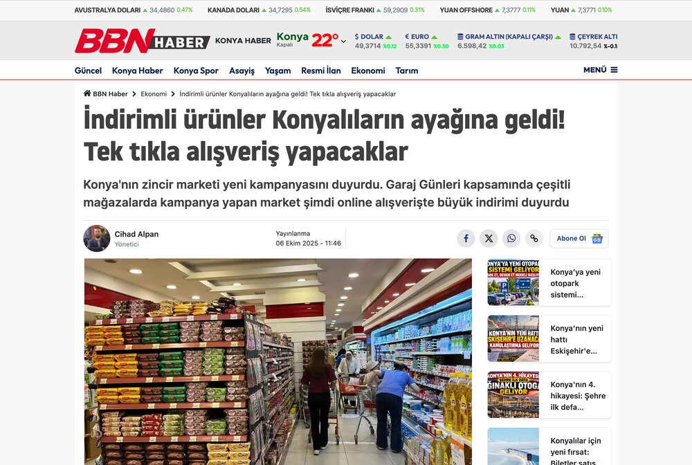 İndirimli Ürünler Konyalıların Ayağına Geldi! Tek Tıkla Alışveriş