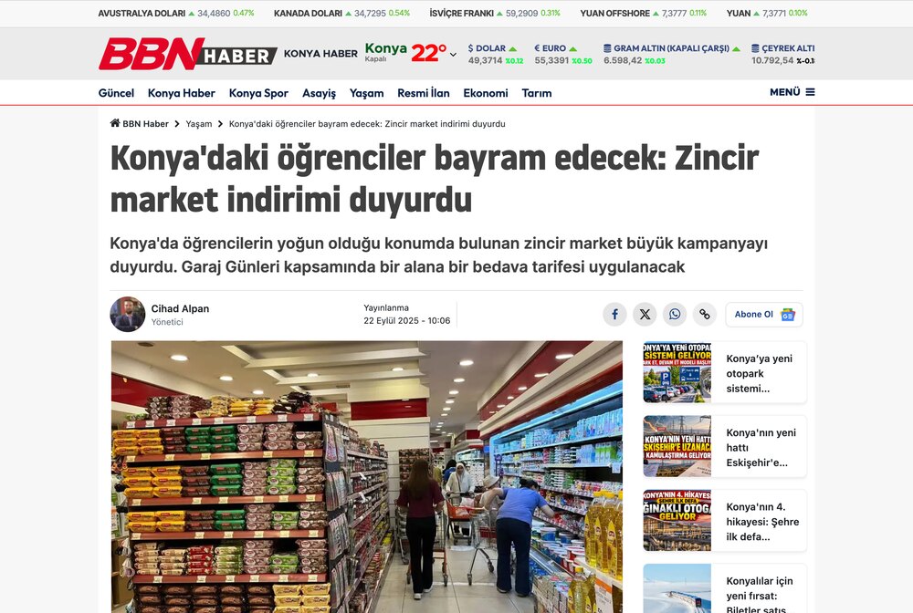 Konya'daki Öğrenciler Bayram Edecek: Zincir Market İndirimi Duyurdu