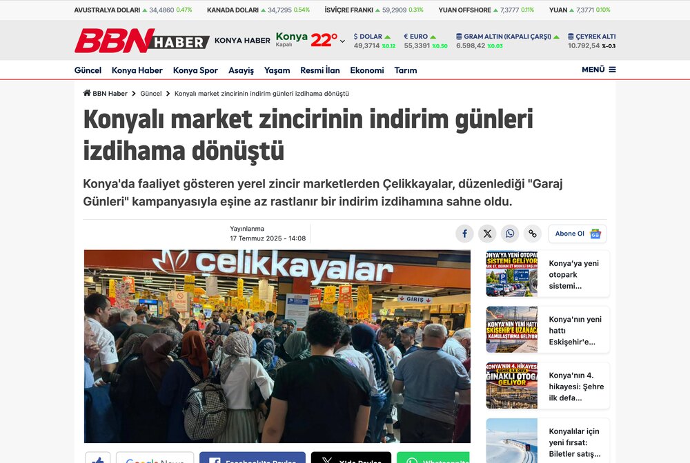 Konyalı Market Zincirinin İndirim Günleri Yoğun İlgi Gördü