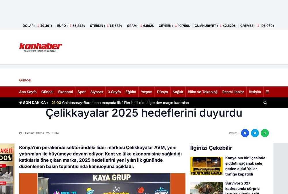 2024 Yılında 3 Mağaza Ekleyen Çelikkayalar 2025 Hedeflerini Duyurdu