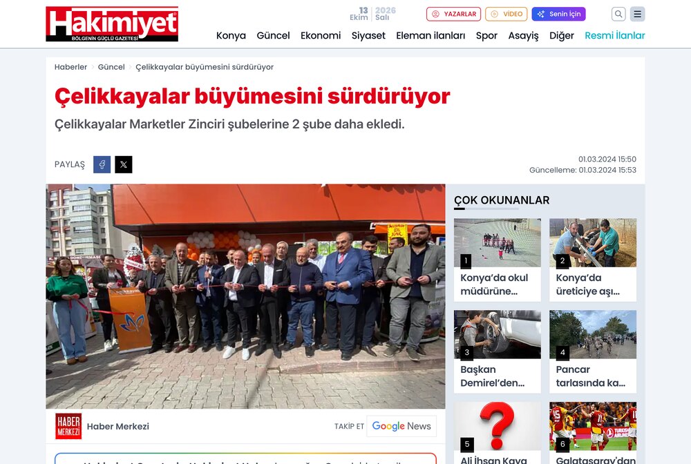 Çelikkayalar Büyümesini Sürdürüyor: 28. ve 29. Şube